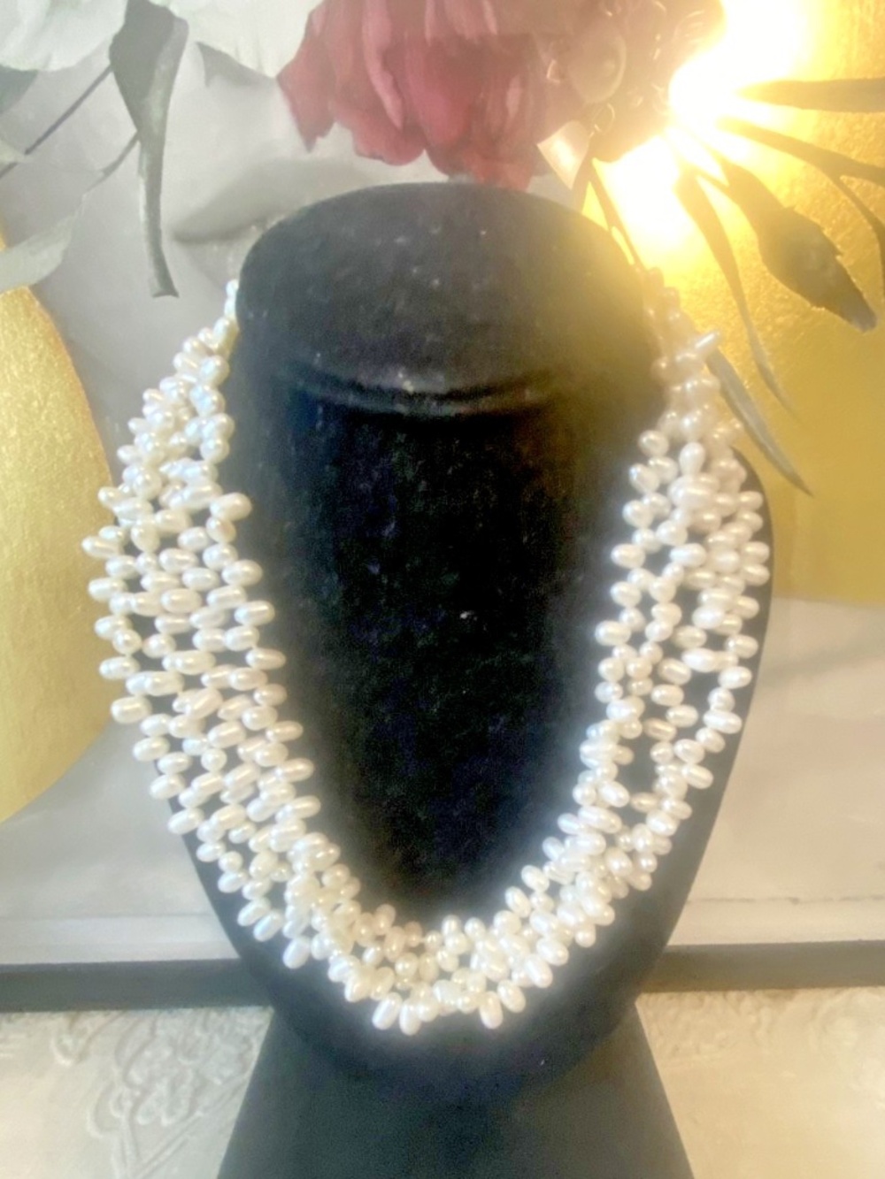 .925 SS / Cultured Fresh Water Pearls Multi Strand Necklace - LUC - REDUCED!